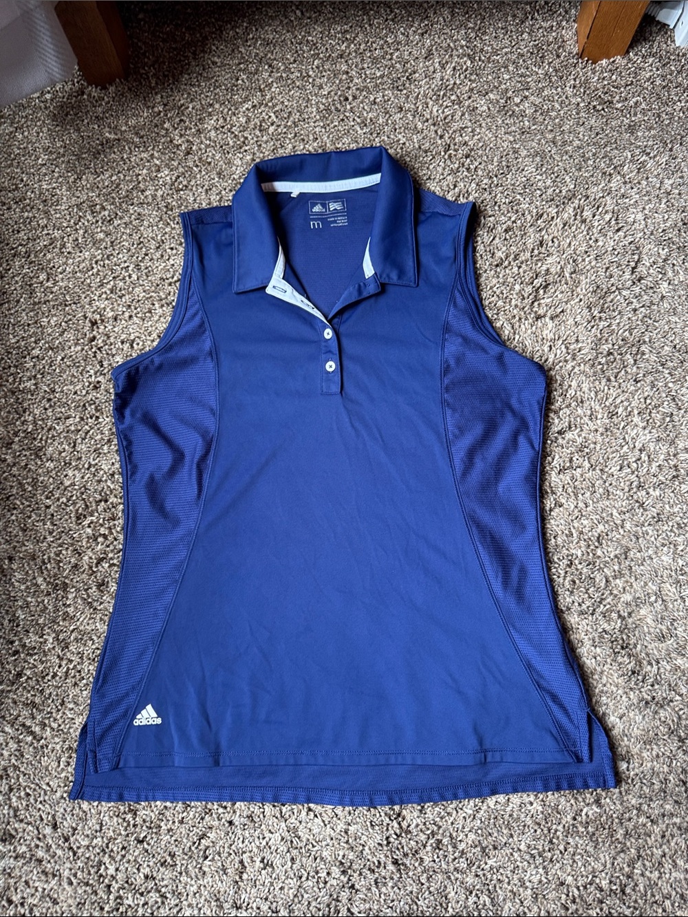 adidas Women's Sleeveless Polo Tank Top - Royal Blue